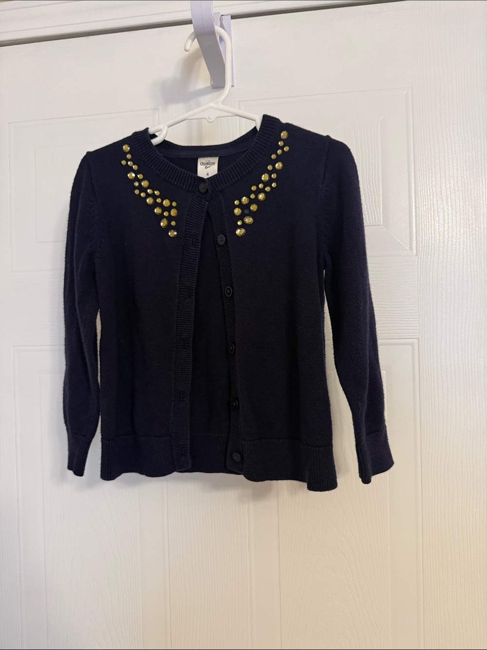 OshKosh B'gosh Navy Cardigan with Gold Stud Details